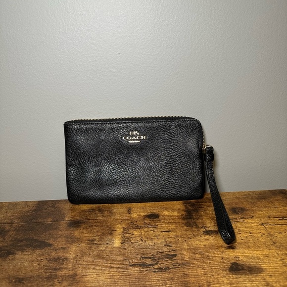 Coach Handbags - Coach Black Leather Wristlet